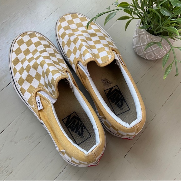 mustard yellow slip on vans